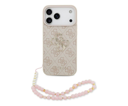 Etui do telefonów Guess 4G Strap 4G Classic Logo do iPhone 17 Pro Max różowy